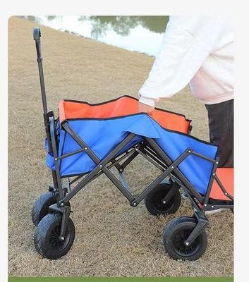 Carrello portatile a 4 ruote per il campeggio all'aperto pieghevole e assemblato